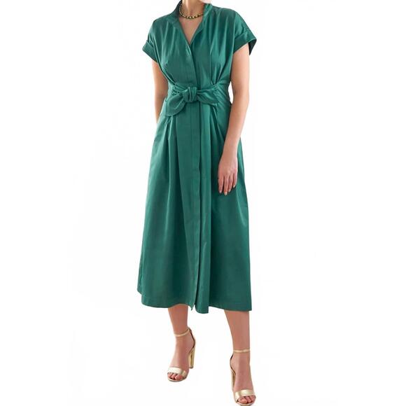 FINLEY Dresses & Skirts - NEW FINLEY long rocky tie-front dress in emerald green